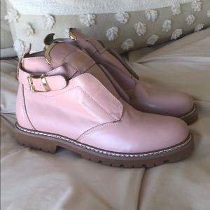 Light pink ankle boots designer inspired